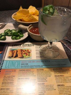 Lunch menu 11-3 & custom margarita!