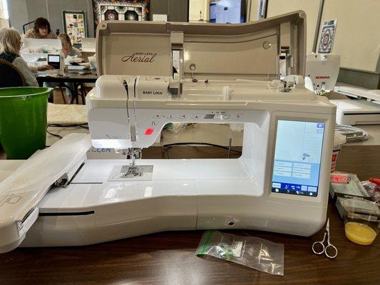 The embroidery machine I borrowed for the class.