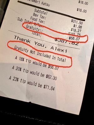 Gratuity not included? Check your bill carefully!