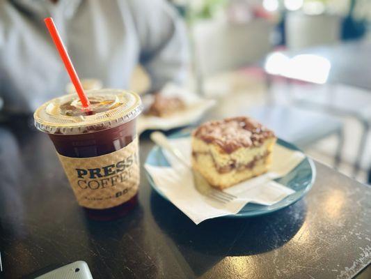 Americano and Coffee Cake