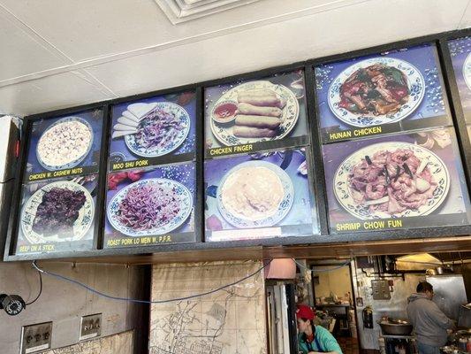 Classic American Chinese menu board