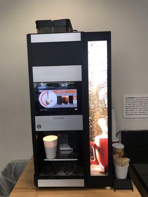 High Tech Coffee Machine does everything: cappuccinos, regular coffee, tea, espressos and more complimentary!!!