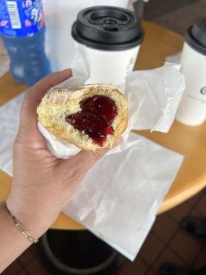 Loaded raspberry jelly filled