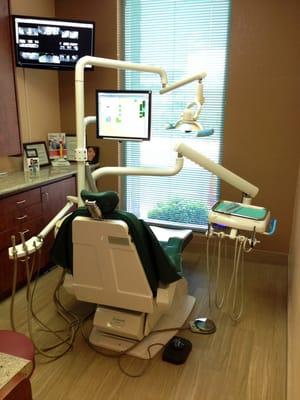 Big Screen TV and intraoral camera to best explain the treatment plan. Also we can play music and movies for your comfort!