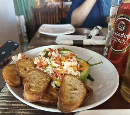 Shrimp ceviche stuffed avocado