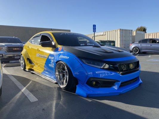 Widebody fenders were resurfaced before being wrapped. Now they look like new!