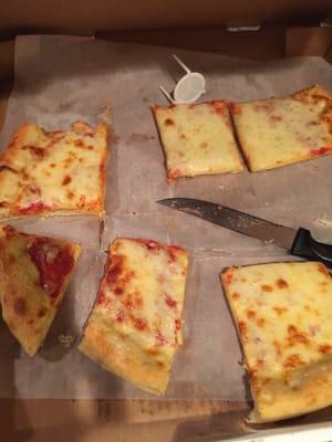 What's left of the delicious cheese pizza.