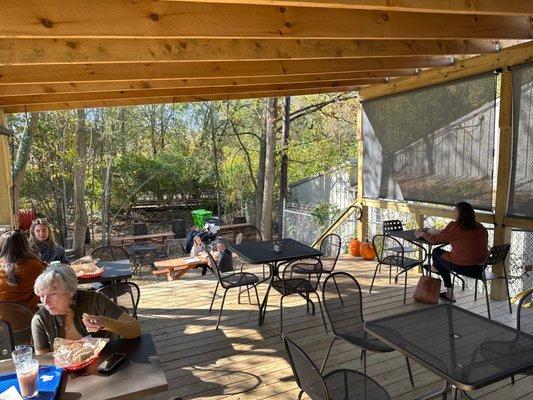 Indoor outdoor seating.