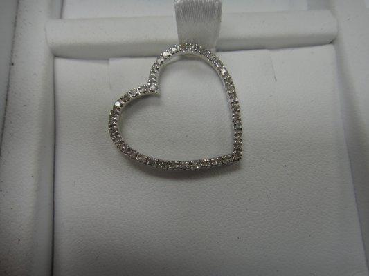 14 k white gold with diamonds