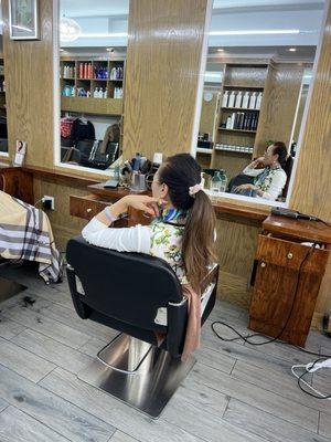 Mary kept talking to this lady during the whole haircut process and was very rough on my son's hair too. Be more professional and focus!