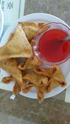 Mandu (triangles) & Crab Rangoon