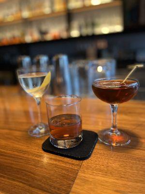 Manhattan, Sazerac, Vesper (Happy Hour $10)