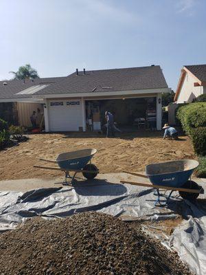 prepping for paver installation