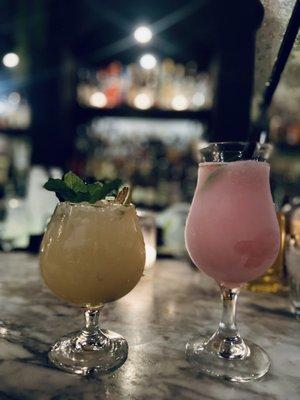 Mai tai (left)  Frozen Paloma (right)