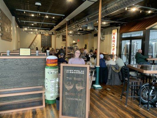 Inside the brewery, previously was a hardware store