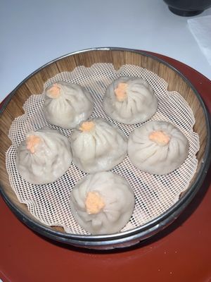 Crab meat soup dumplings $13 and change