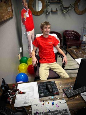 Meet Cody!
Cody moved here all the way from Ohio, and has been working in our office for the past 3 months...