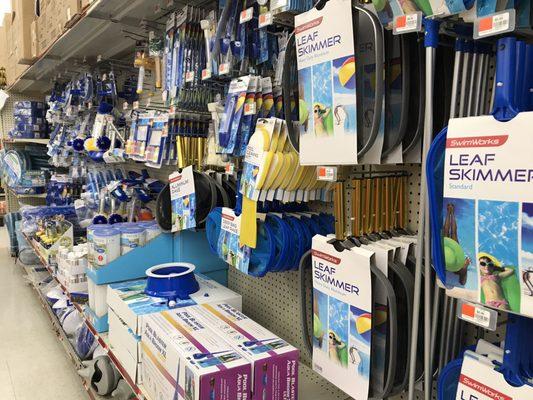 Pool supplies in the seasonal section