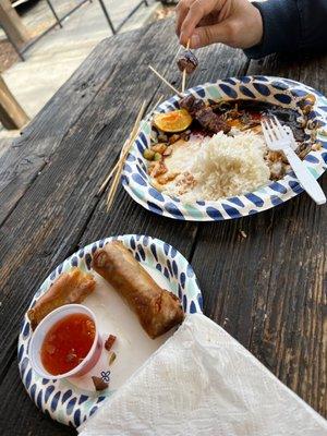 Lumpia and lamb satay