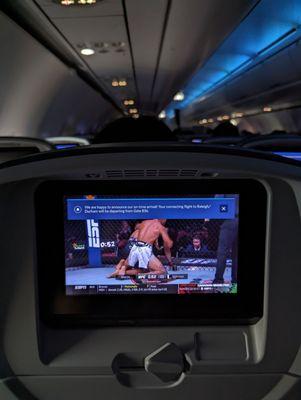 Inside Delta flight DL 1223 IAH Houston to ATL Atlanta. View from Seat 24B (middle). I'm logged into Delta Sync on the seatback screen.