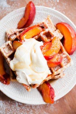 Georgia Peach Waffle w/Mascarpone