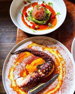 Octopus & tuna tartare (crudo of the day)