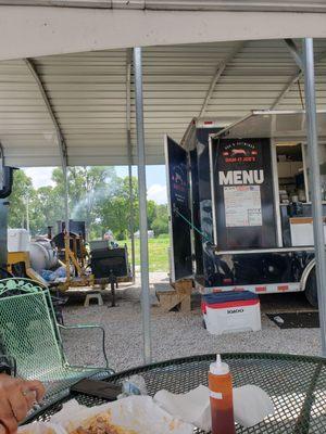 The smokers and food trailer. Everything we tried was delicious.