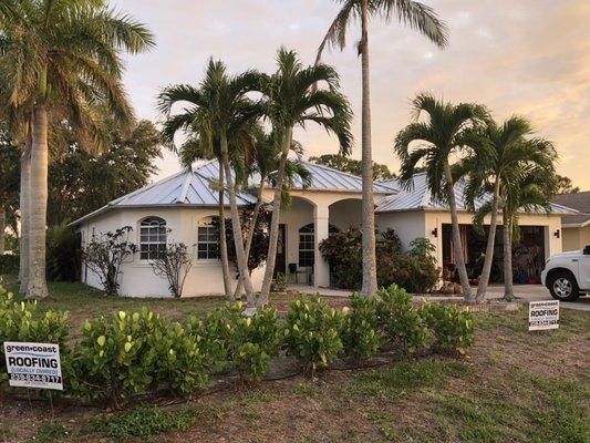 Beautiful standing seam metal roof in naples. Another Happy customer