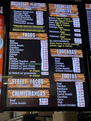 Additional menu items