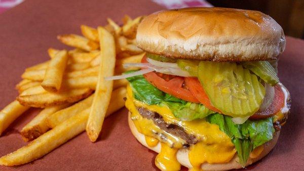 Double cheeseburger and fries.