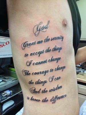 Serenity Prayer on the ribs!!