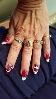 My Christmas nails Kevin did a great job