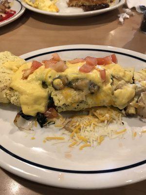 Spinach and mushroom omelet