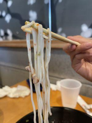 The "ramen" noodles?  It was white'ish in color and the texture and shape was wrong.