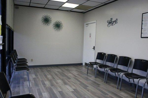 The waiting room at Emmaus Healthcare