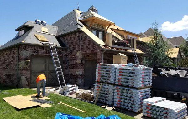 Roof Installation with Materials