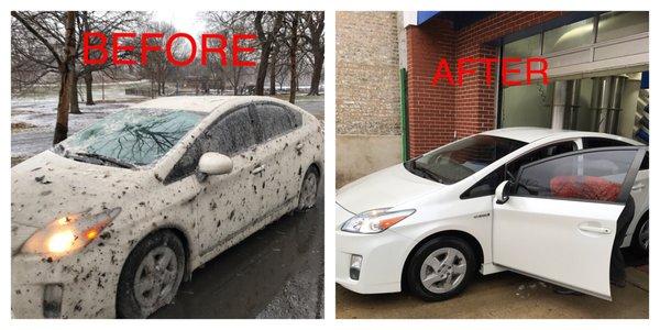 Before and after, Militos car wash on Fullerton!  FIVE STARS