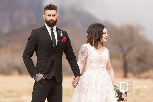 Deena & Austin's bridal portrait session in the Las Vegas desert.