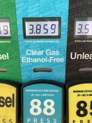 Ethanol free gas  88 octane