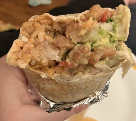 Veggie Burrito with guacamole