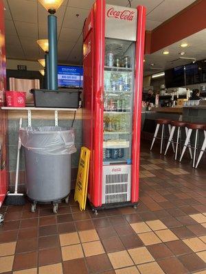 One of two fridges that has a selection of energy drinks