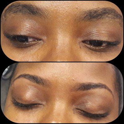 Eyebrow Threading before and after!