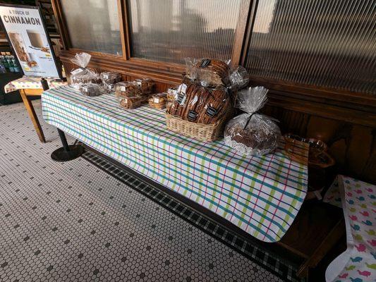 Baked goods at the front