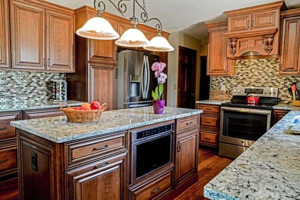 Century Kitchens & Bath. Island. Granite. Counter tops. Cabinets. Back splash. 22221 W IL Route 173 #101, Antioch, IL 60002