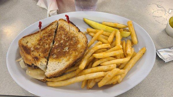 Patty melt and fries