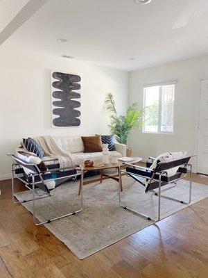 Living room -just staged after the cleaning