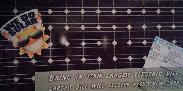 We do solar! Bring in your largest electrical by or email it to capitialaire@gmail.com to enter our weekly contest.