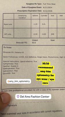 Annual eye exam and a backup set of glasses for the car now :)