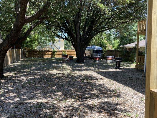 Cool backyard.  Also enjoy the nice aroma of raw sewerage floating through the yard due to clogged lines.