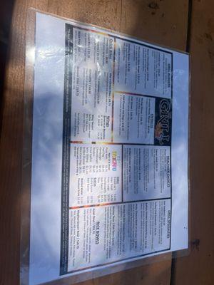 Food menu